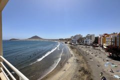 Blick vom Hotelzimmer auf den Beach von El Médano