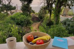Ausblick vom Balkon unseres Studios