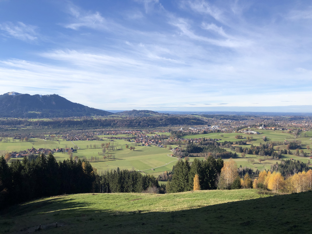 Blick zurück nach Gaißach, Bad Tölz und Blomberg