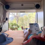 Aussicht aus dem Bus am Camping Laconella