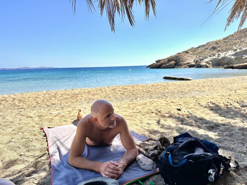 Entspannen unten Palmen am Itanos Strand