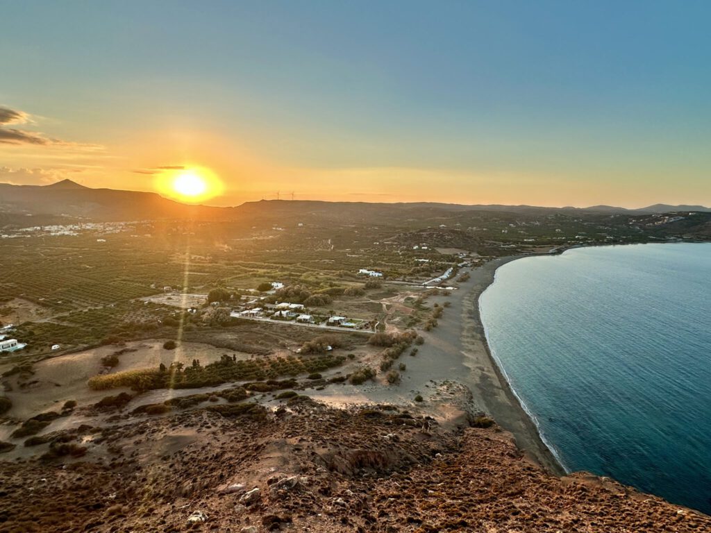 Sonnenuntergang über dem Kouremenos Beach