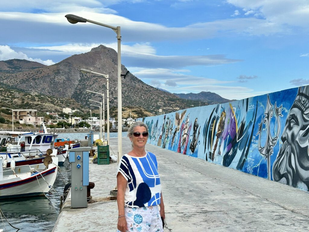 Graffiti im Hafen von Kastri