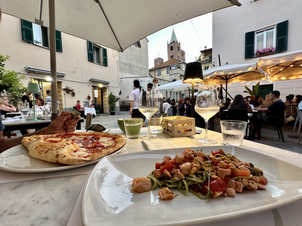 Abendessen im "Olive e Lavanda" in Albenga